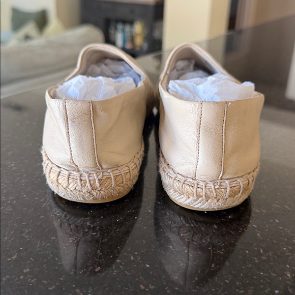 Tory Burch Neutral Beige Leather Espadrille Flats - Picture 6 of 10